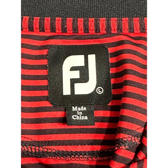 FootJoy Red & Black Striped Golf Polo - Picture 6 of 6